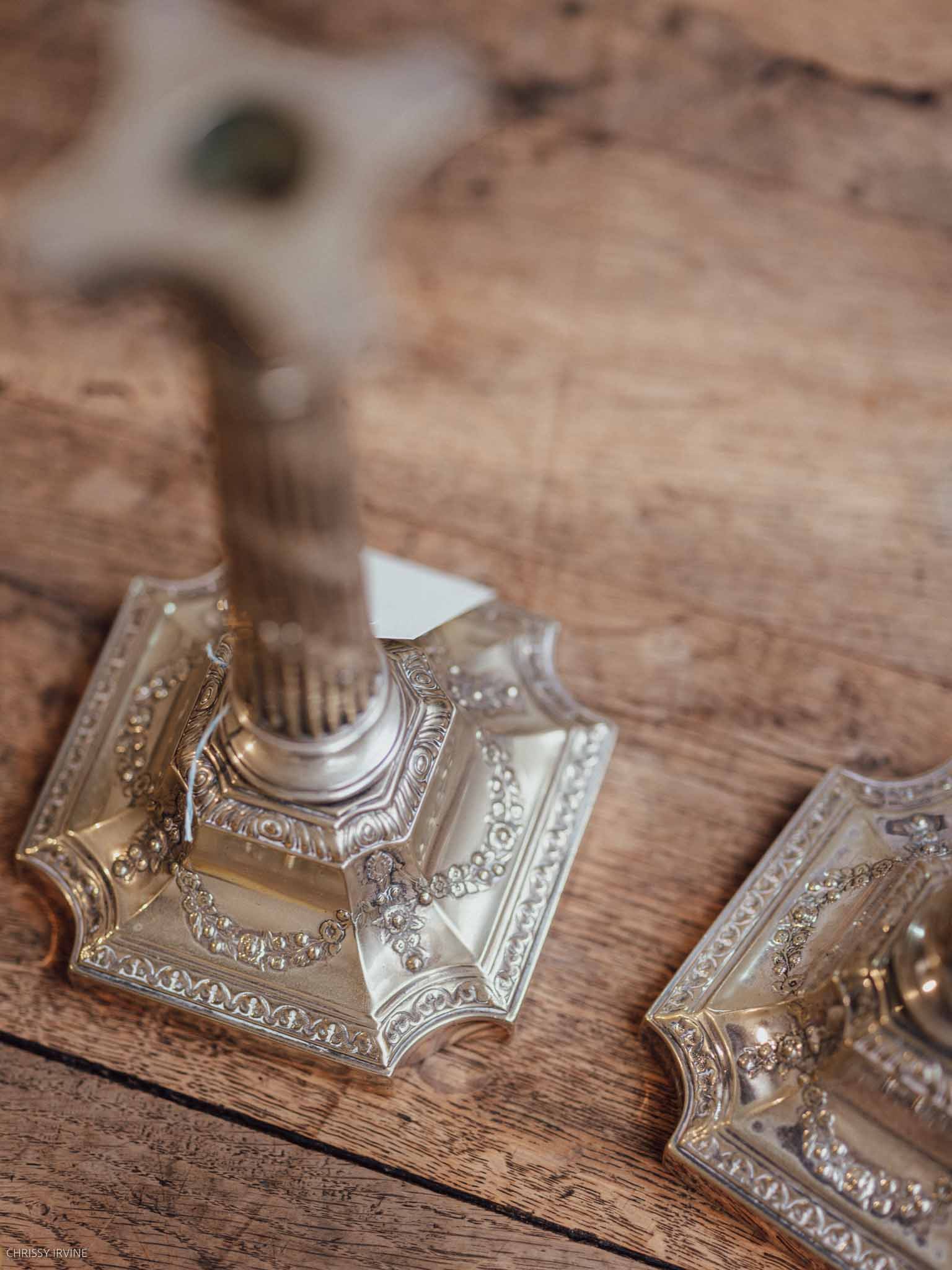 Pair of Silver Plate Corinthian Column Candlesticks, Horace Woodward & Co, London, Late 19th Century