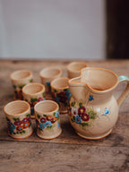 Italian Hand-Painted Ceramic Cup & Jug Set - Signed Dolci
