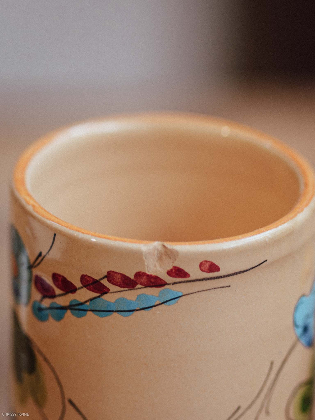 Italian Hand-Painted Ceramic Cup & Jug Set - Signed Dolci