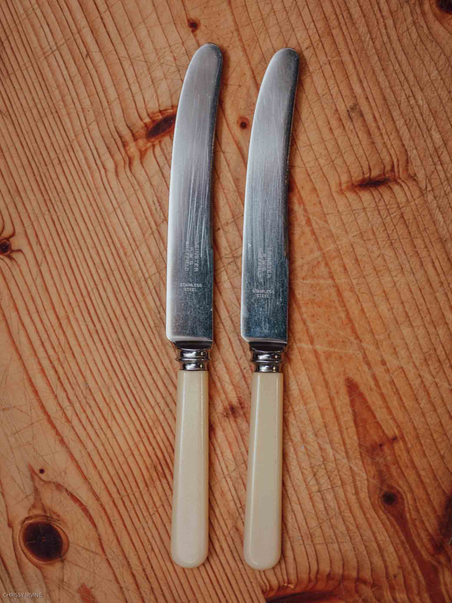 Leinster R.W.S. Sheffield Butter Knives - Pair