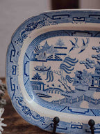 Antique Blue Willow Pearlware Platter c.1800–1825