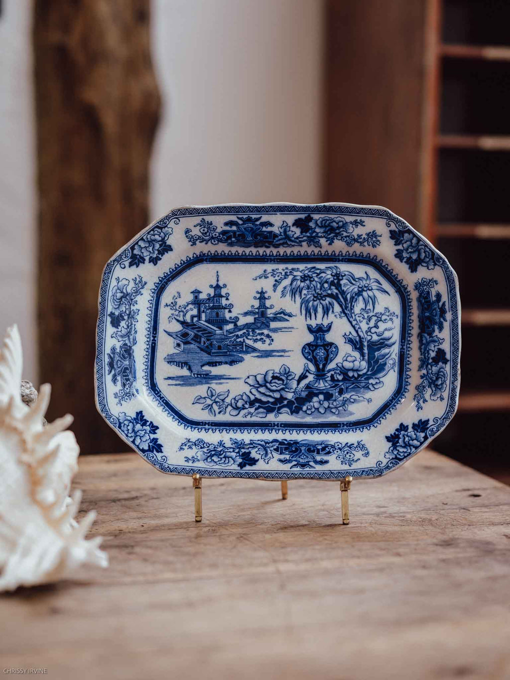 Flow Blue Lahore Platter c 1891