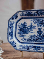 Flow Blue Lahore Platter c 1891