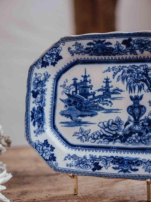 Flow Blue Lahore Platter c 1891