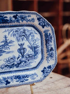 Flow Blue Lahore Platter c 1891