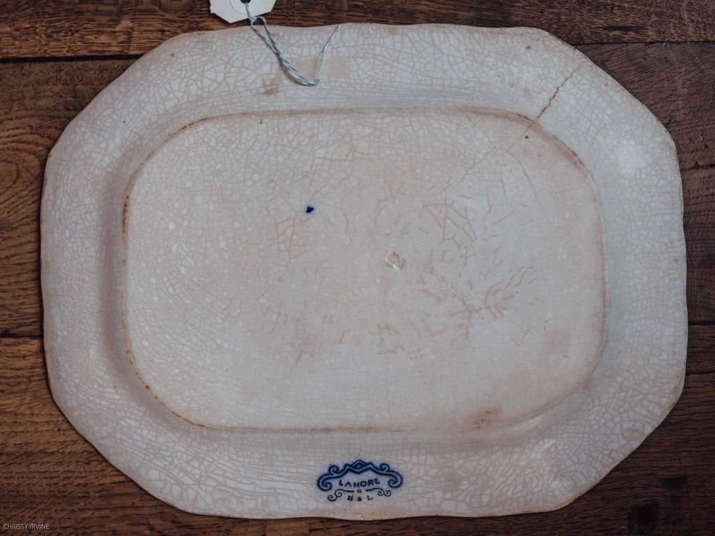Flow Blue Lahore Platter c 1891