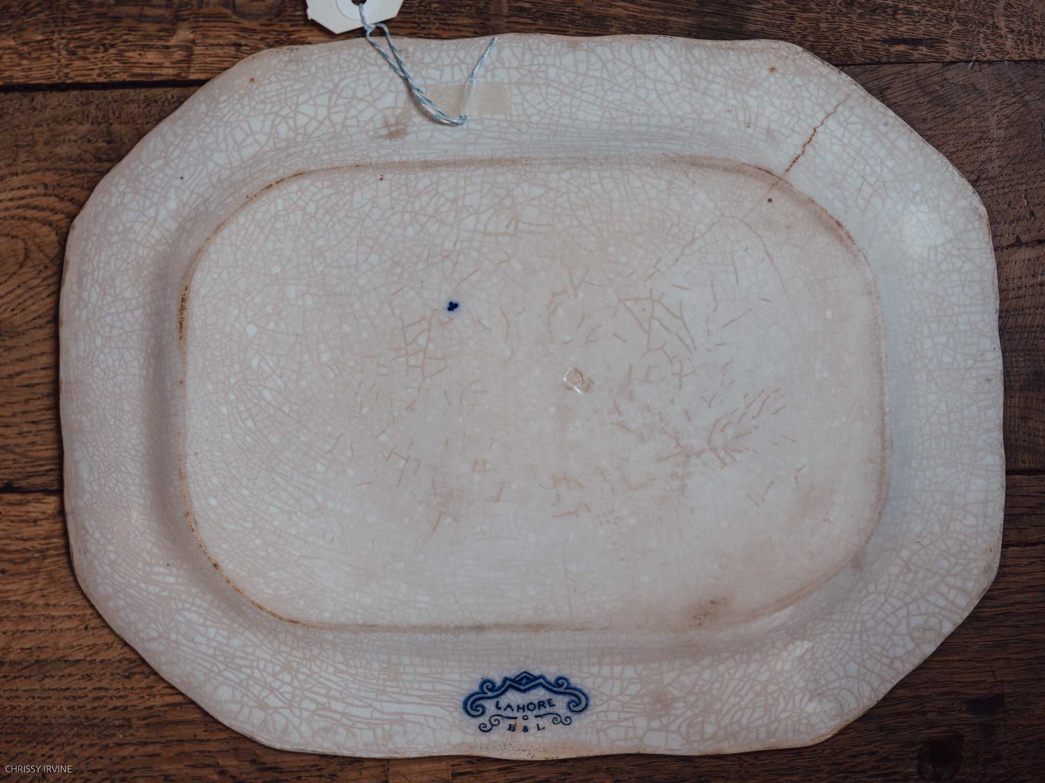 Flow Blue Lahore Platter c 1891