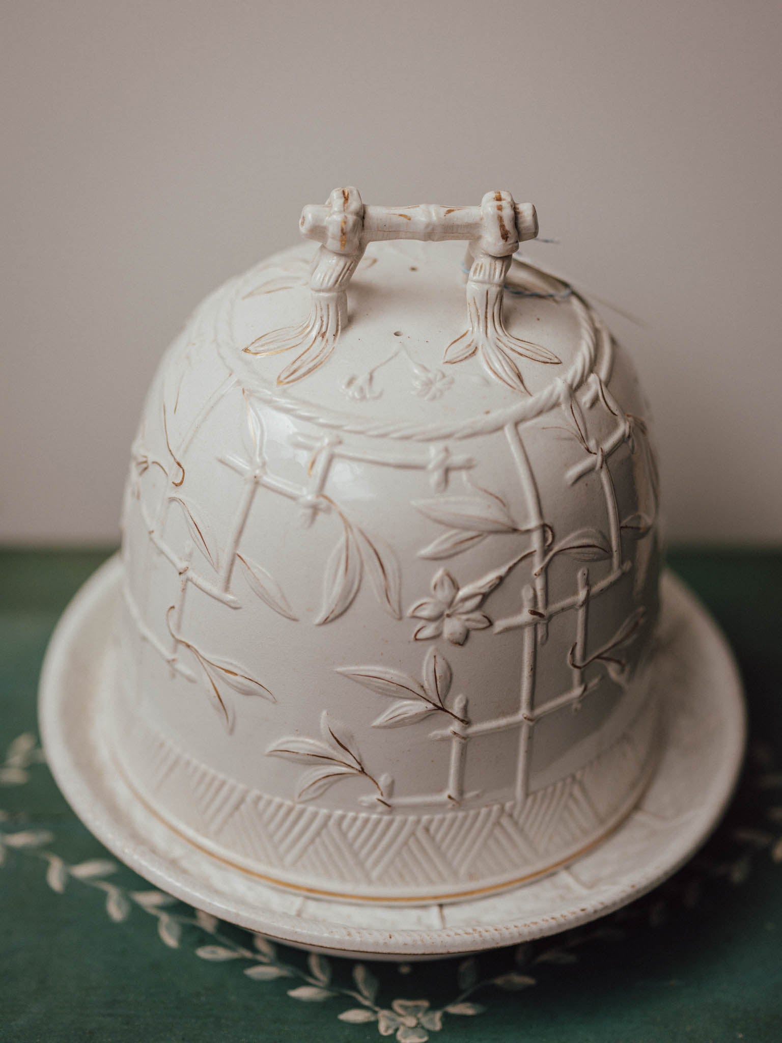 Antique English Cheese Dome and Stand