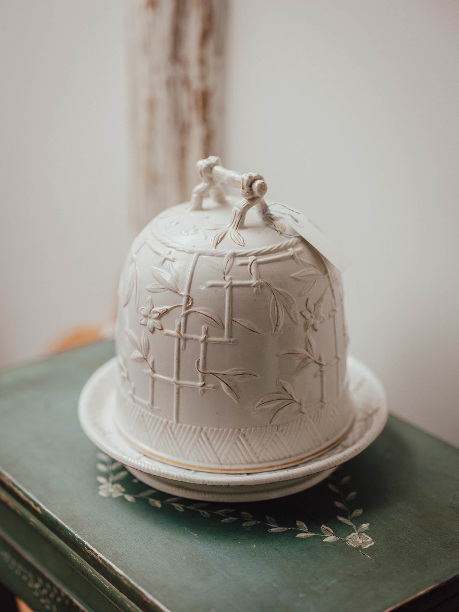 Antique English Cheese Dome and Stand