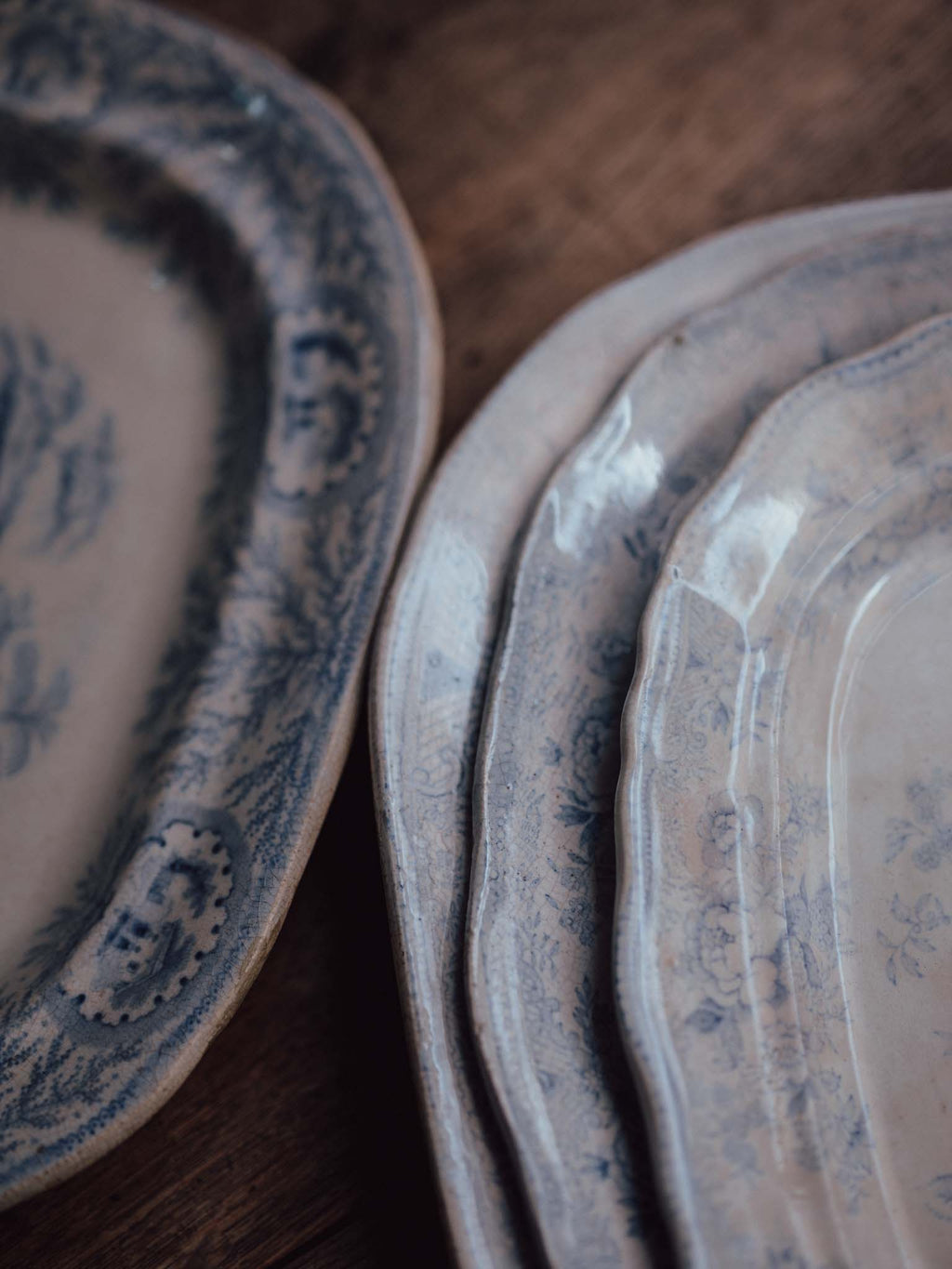 Medium Victorian Blue & White 'Asiatic Pheasants' Platter