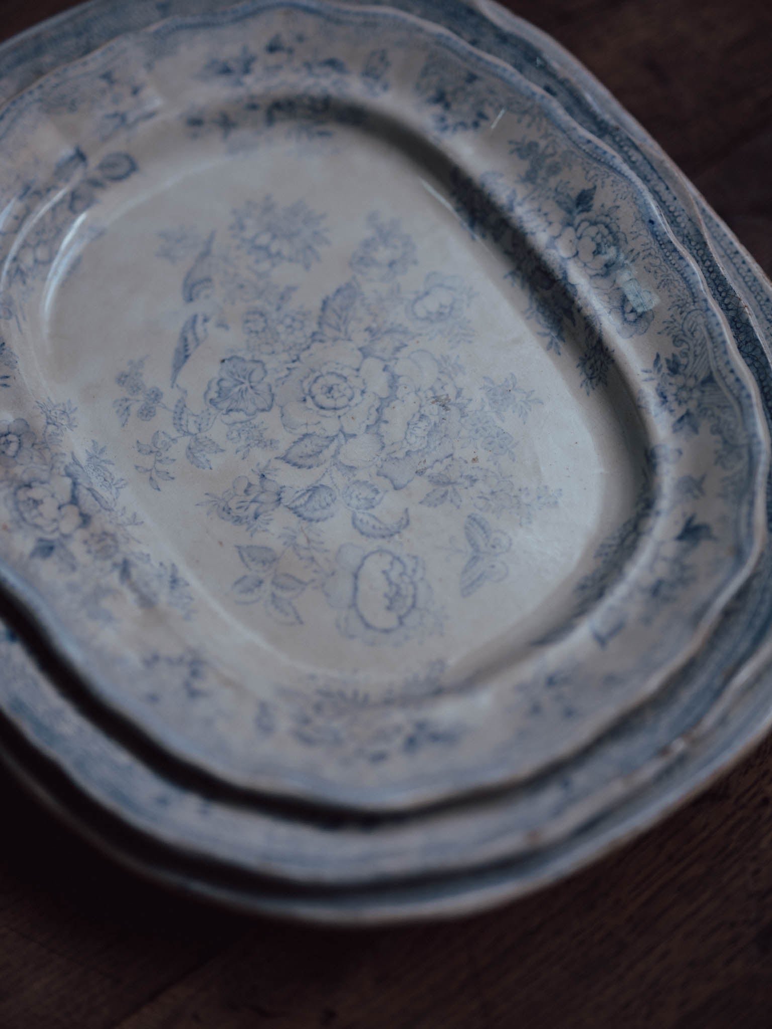 Small Victorian Blue & White 'Asiatic Pheasants' Platter, William Adams & Co., Staffordshire