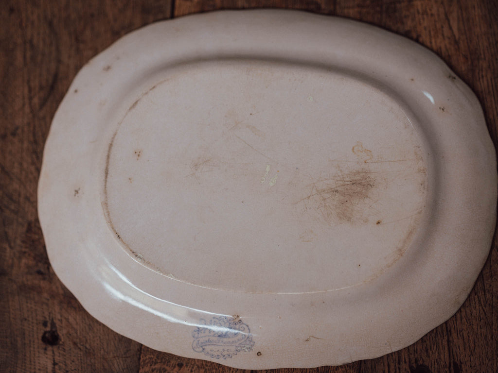 Small Victorian Blue & White 'Asiatic Pheasants' Platter, William Adams & Co., Staffordshire