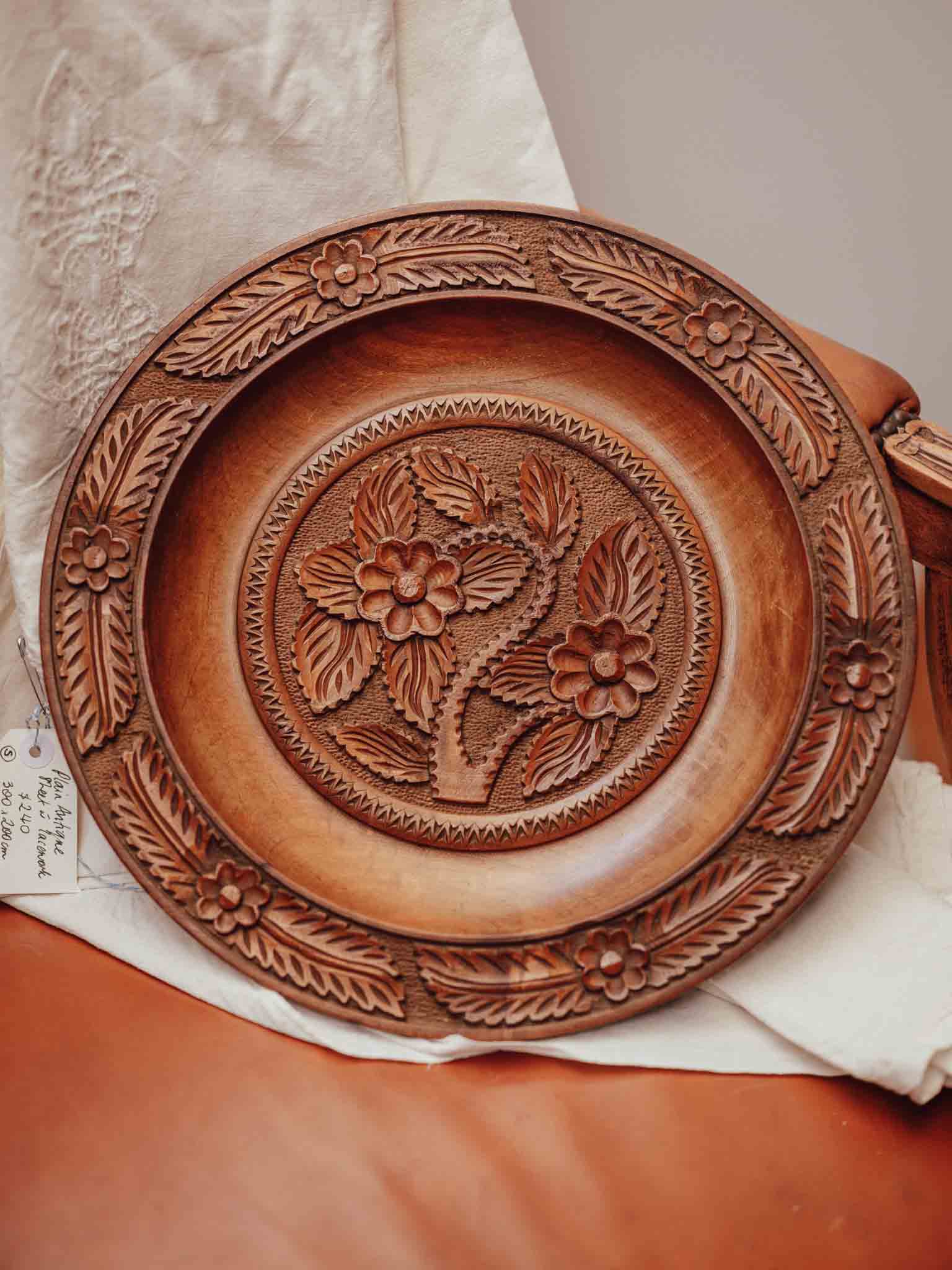 Carved Wooden Decorative Bowl
