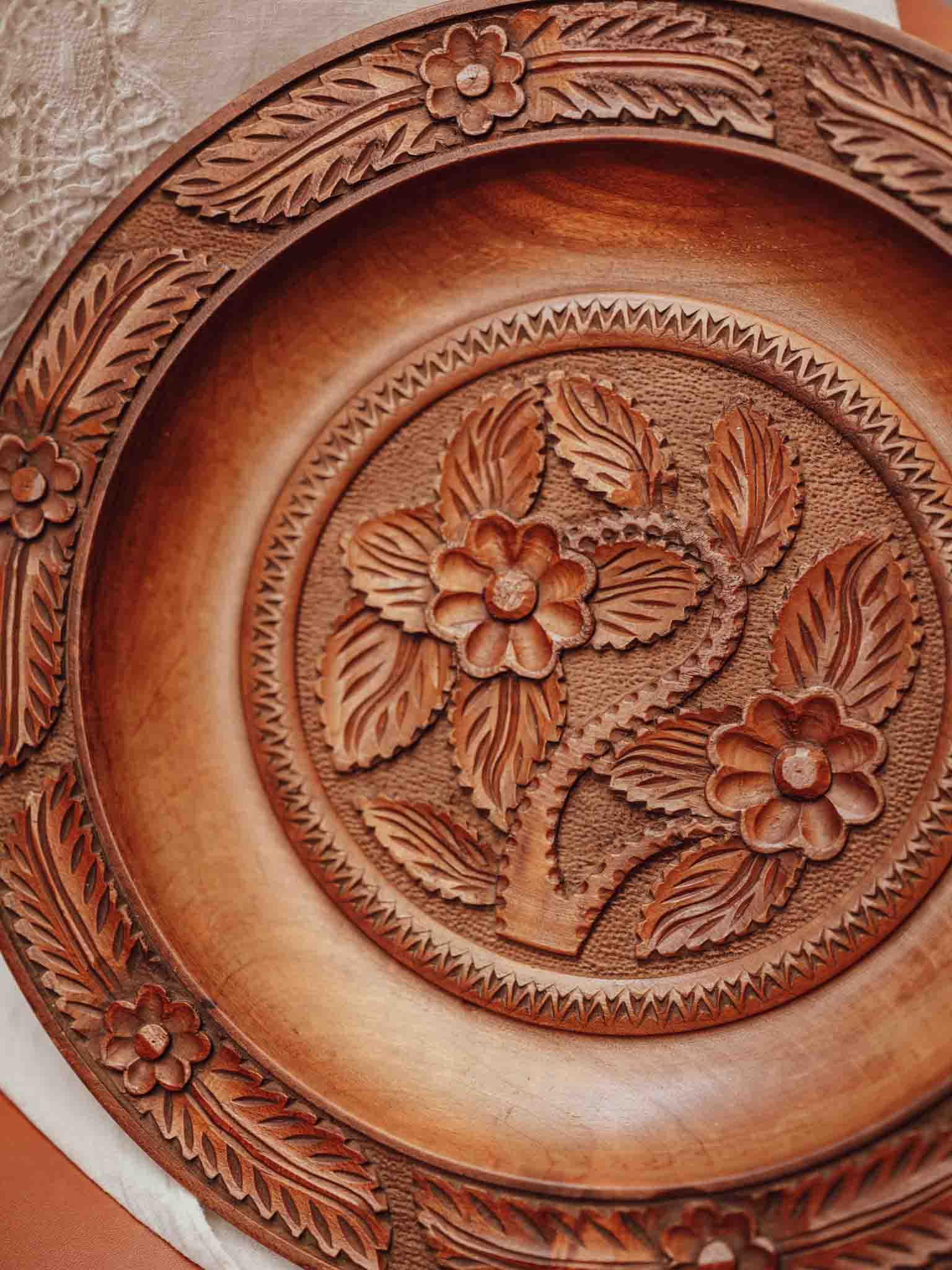 Carved Wooden Decorative Bowl