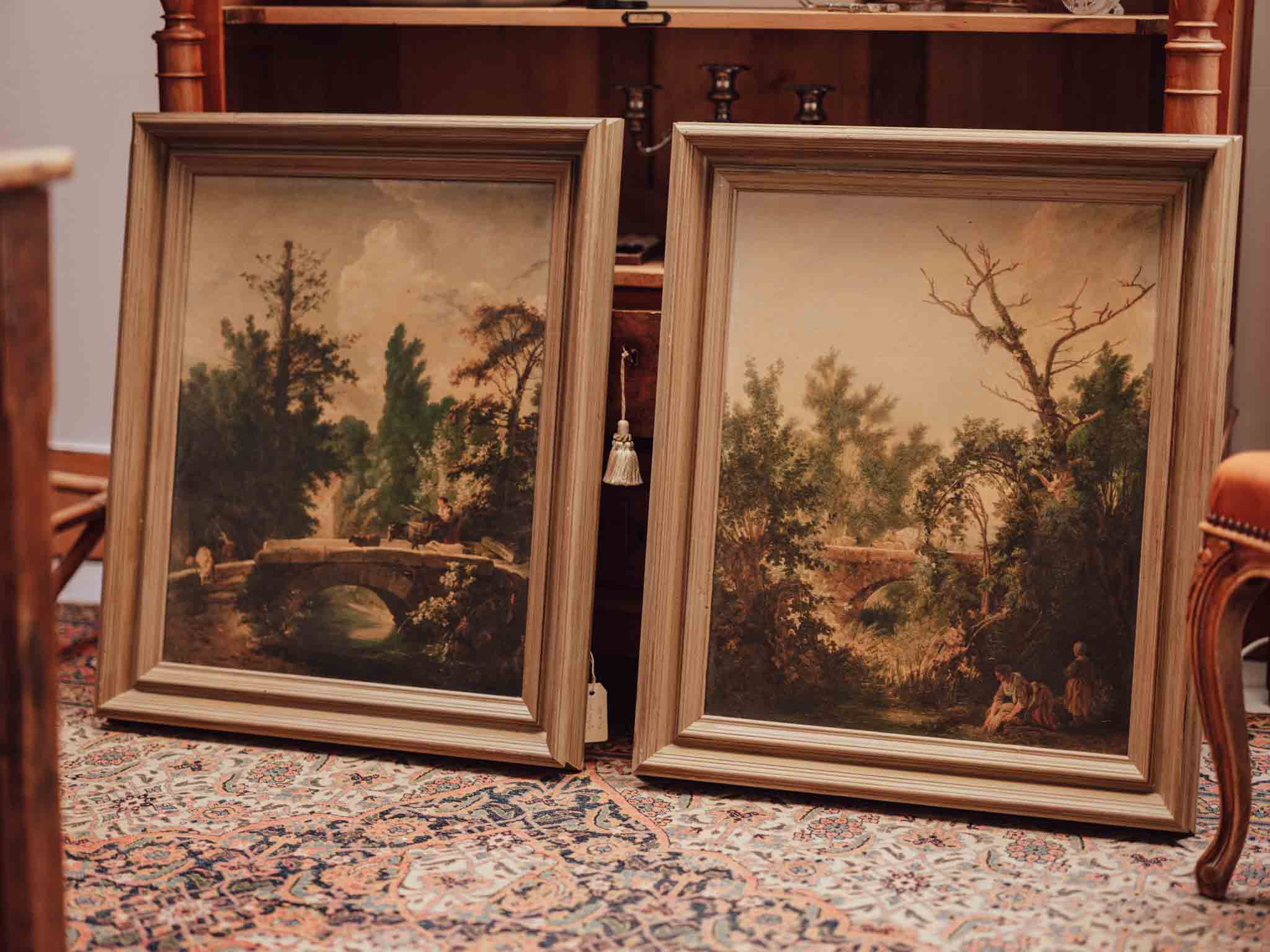 Pair of English Romantic Oil Paintings