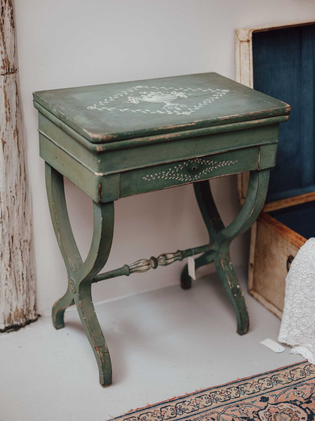 French Painted Work and Games Table, c1810-1840