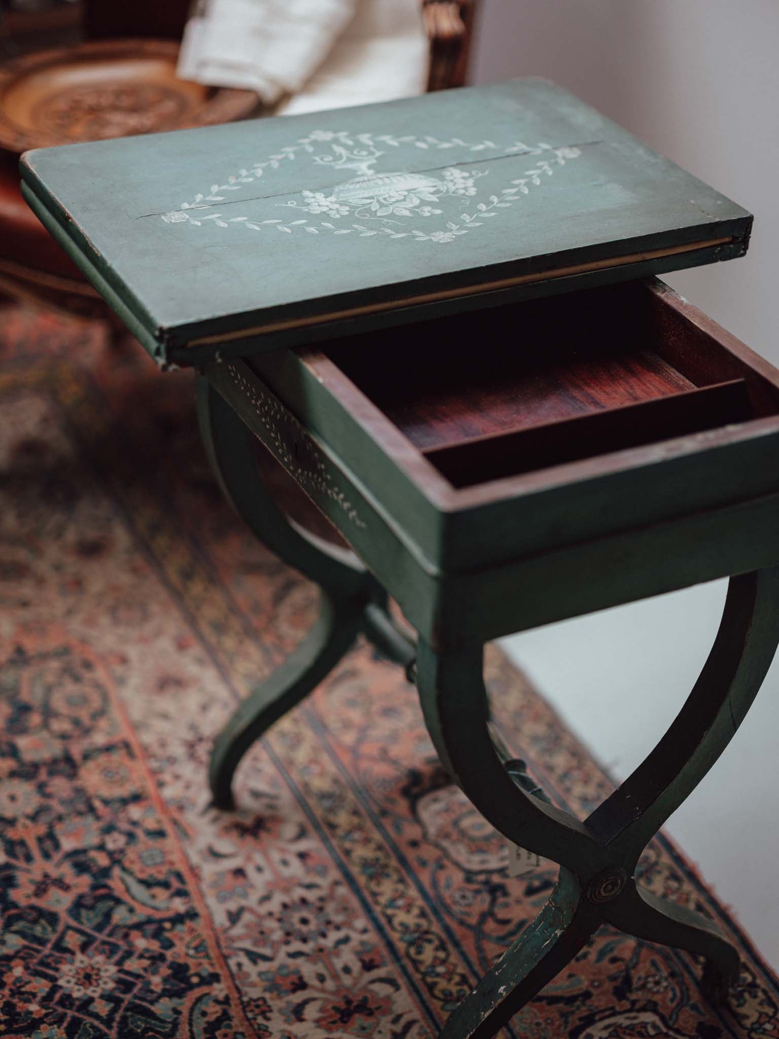 French Painted Work and Games Table, c1810-1840