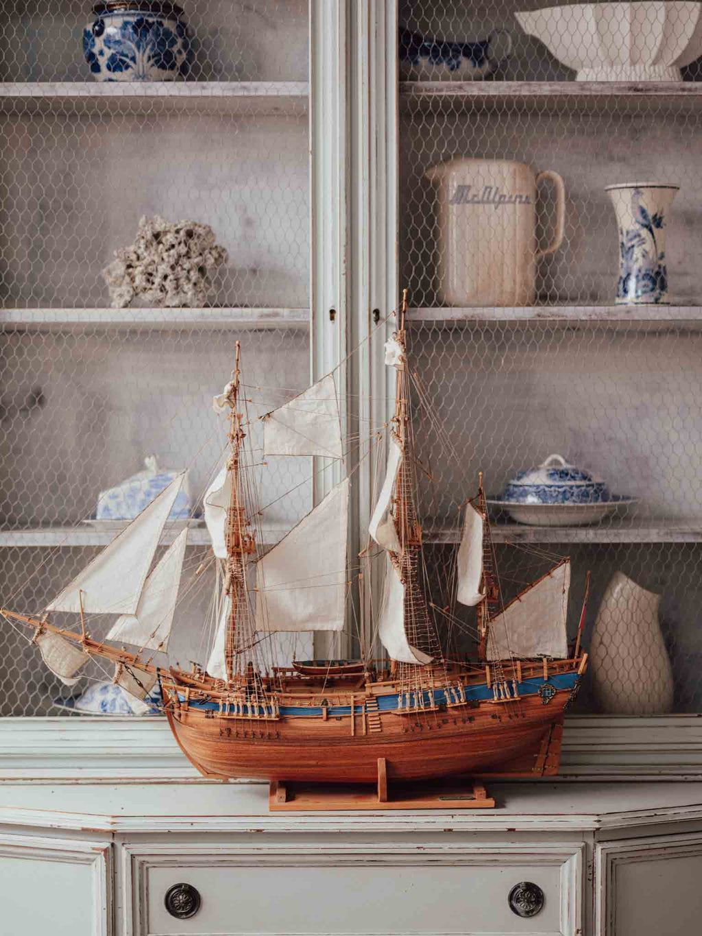 HMB Endeavour Scale Model Ship on Stand