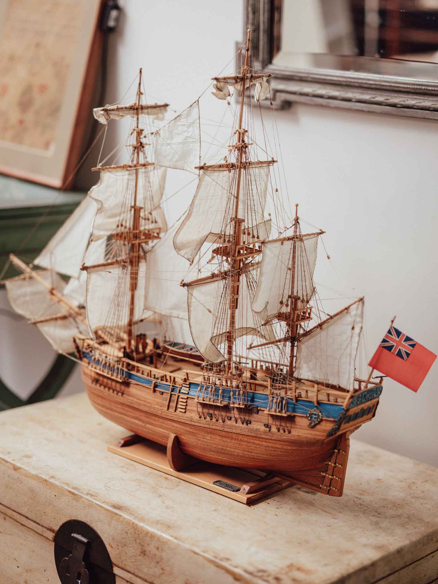 HMB Endeavour Scale Model Ship on Stand