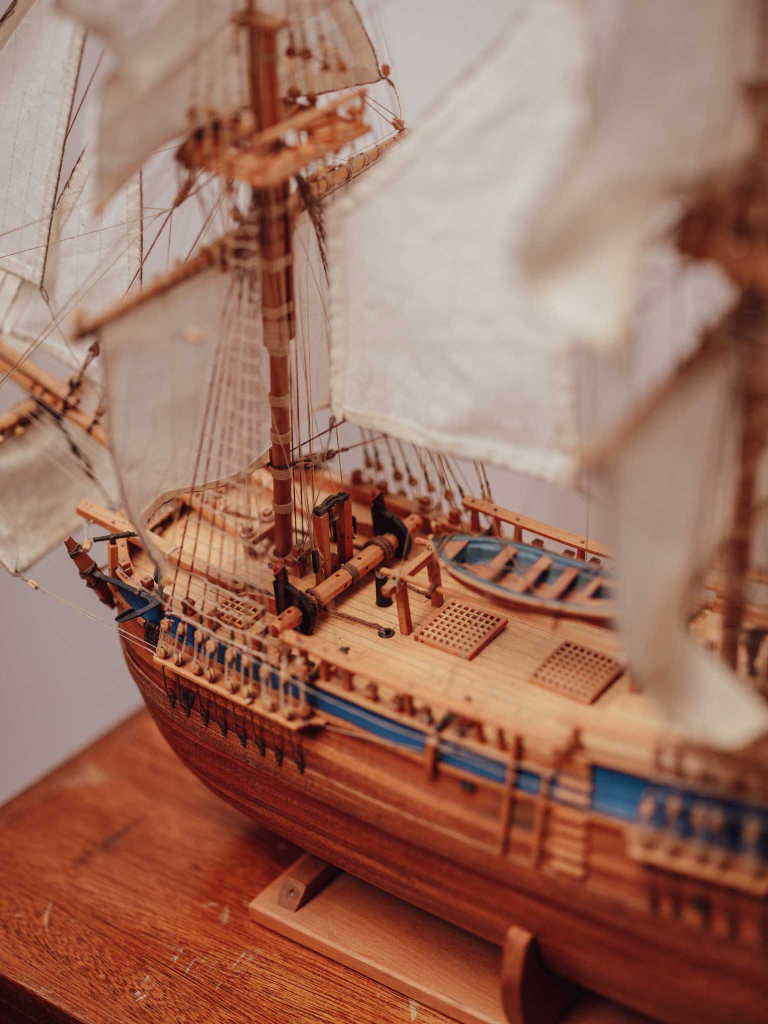 HMB Endeavour Scale Model Ship on Stand