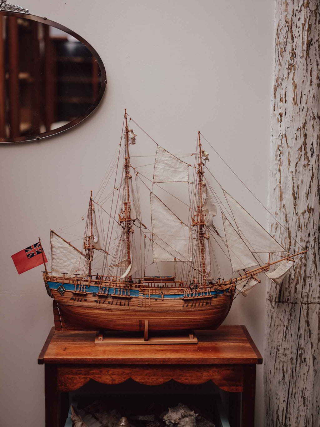 HMB Endeavour Scale Model Ship on Stand