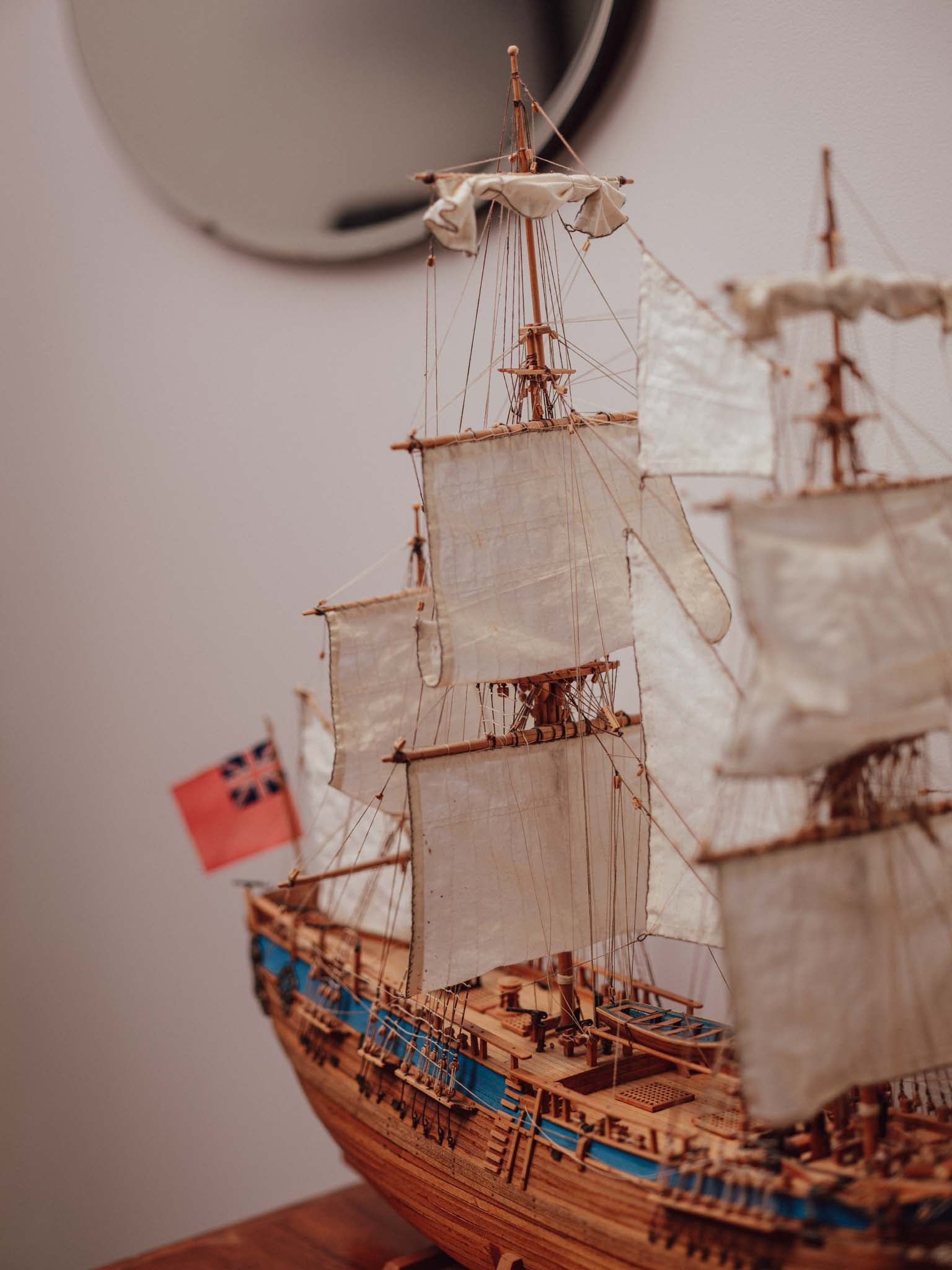HMB Endeavour Scale Model Ship on Stand