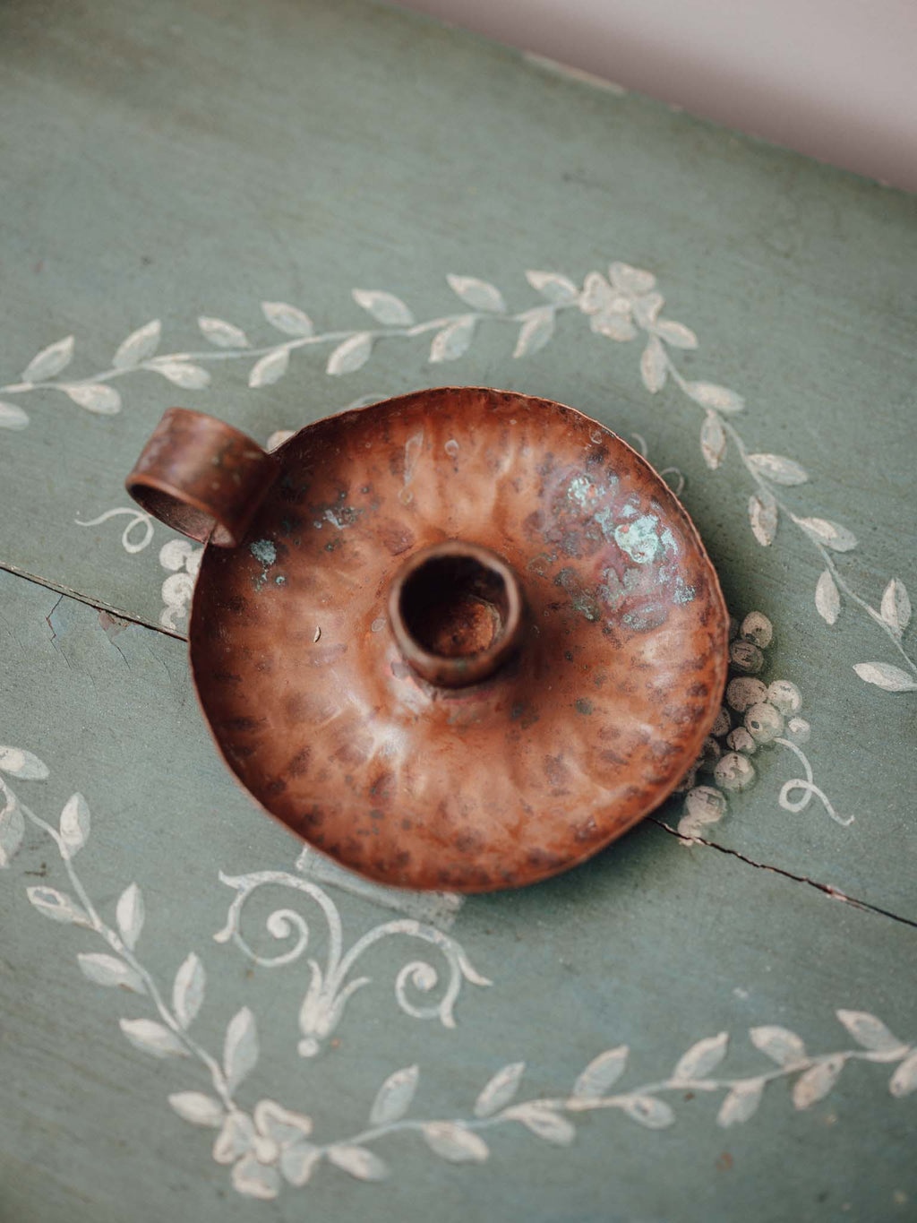 Hand-Hammered Copper Chamberstick