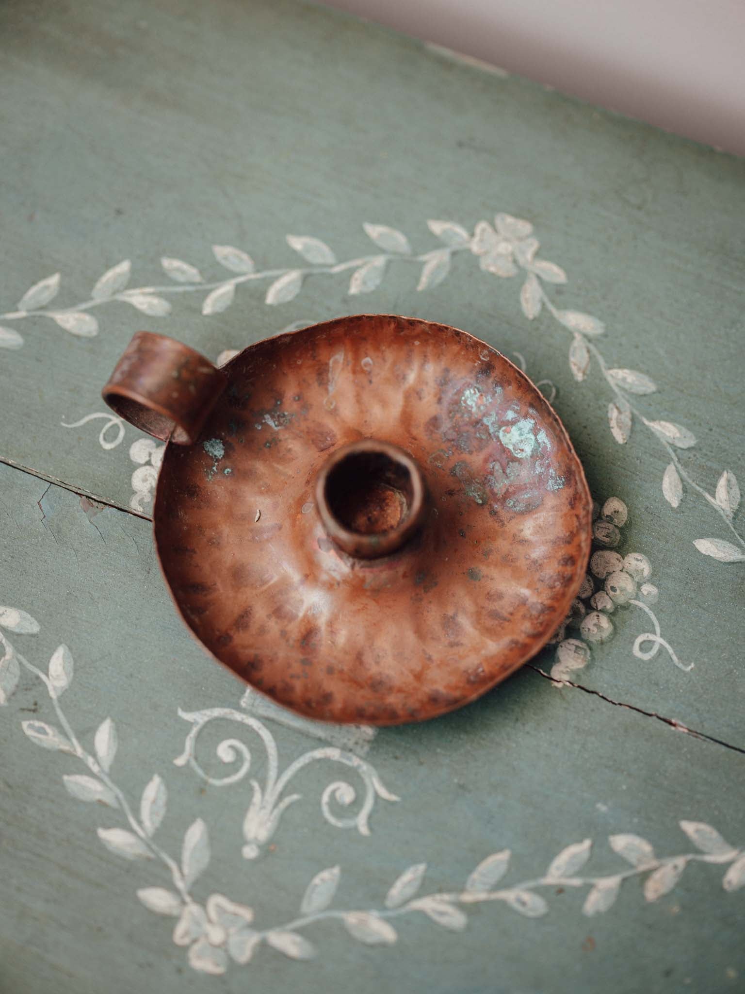 Hand-Hammered Copper Chamberstick