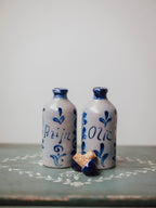 German Stoneware Oil and Vinegar  Bottles