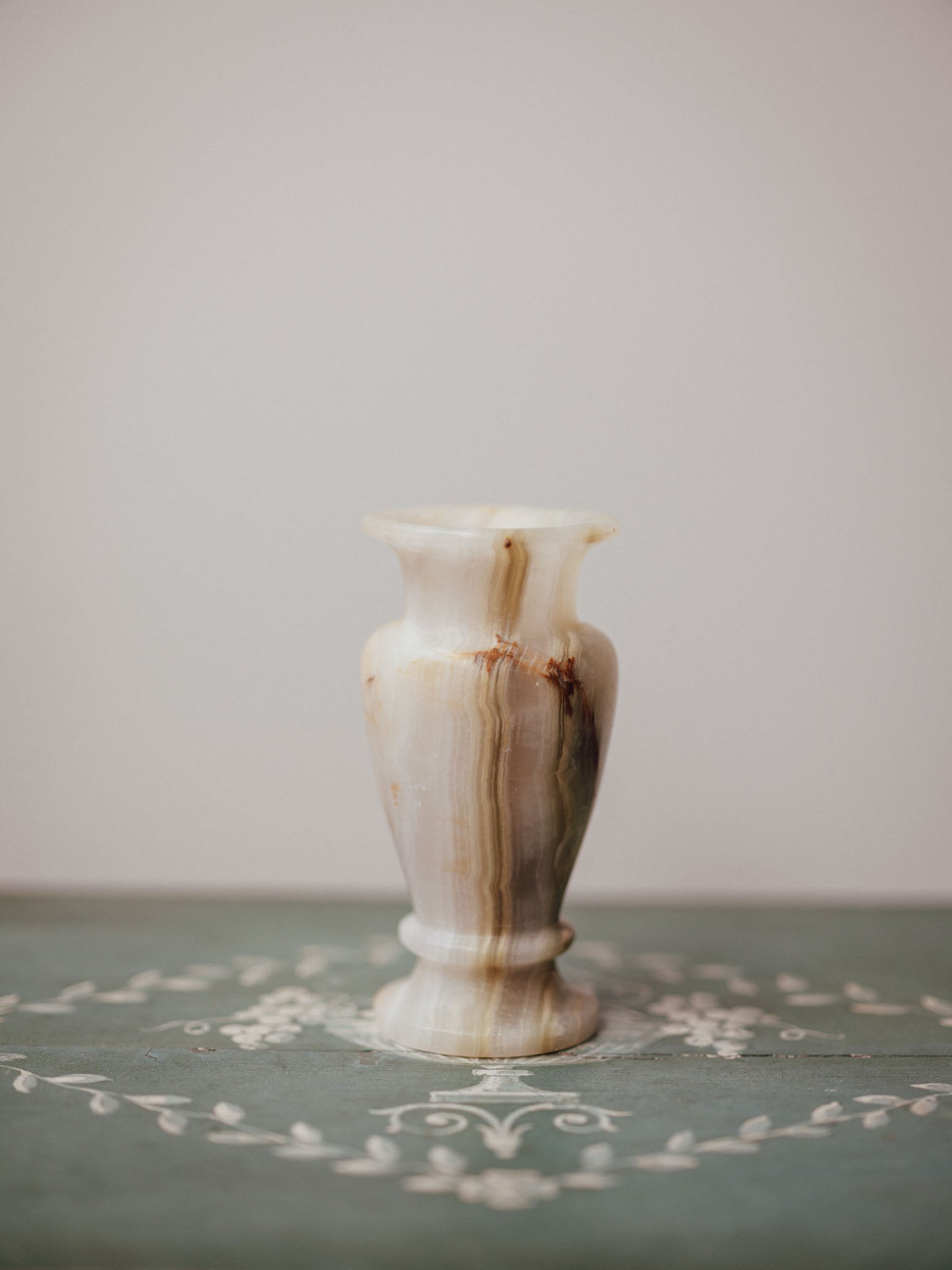 Turned Onyx Baluster Vase