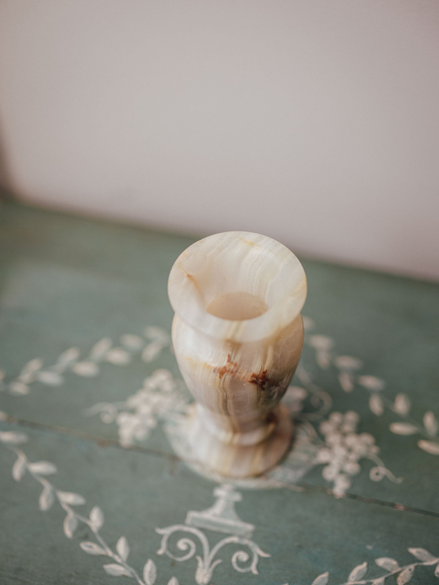Turned Onyx Baluster Vase