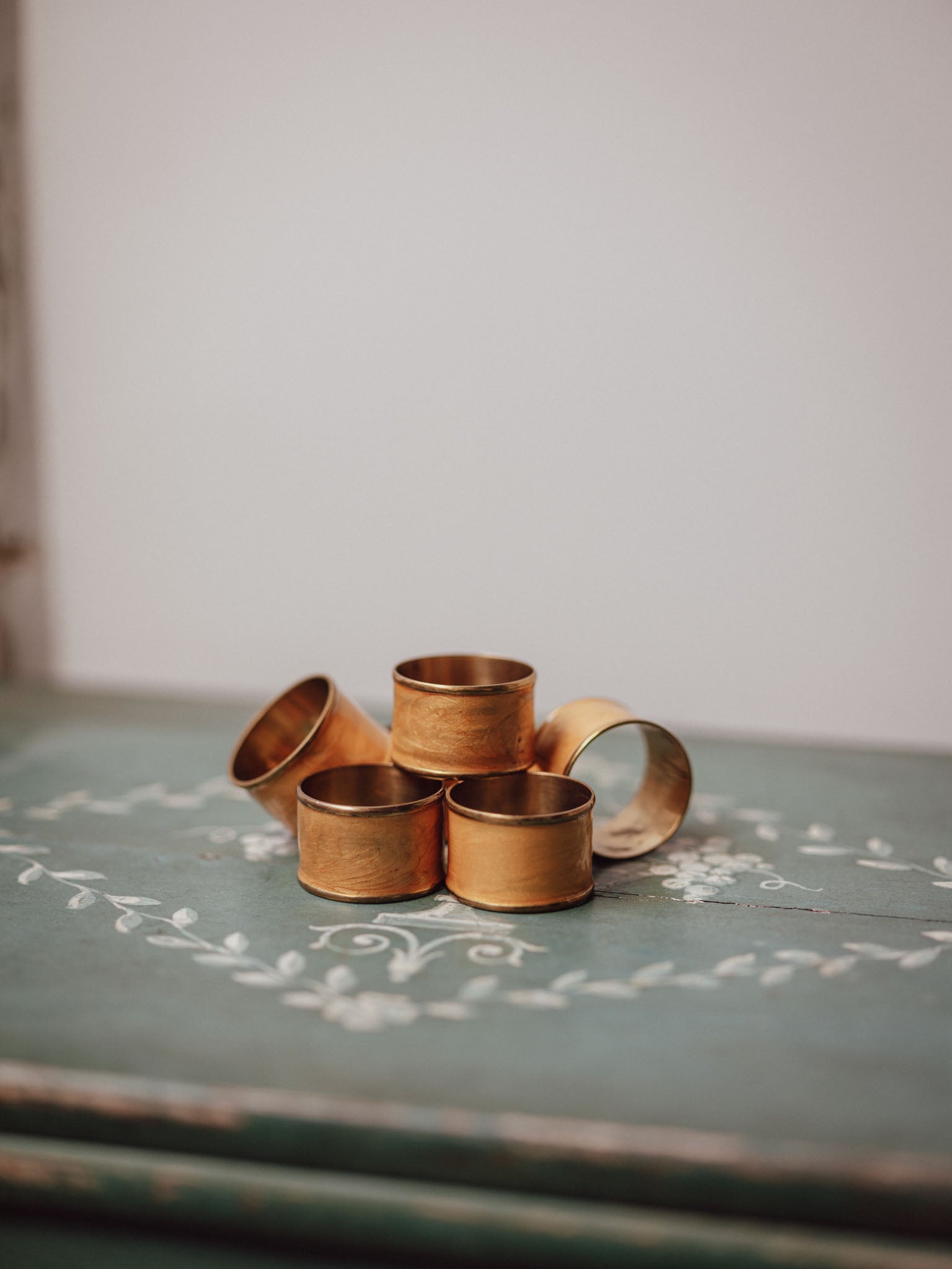 Brass Enamel Napkin Rings
