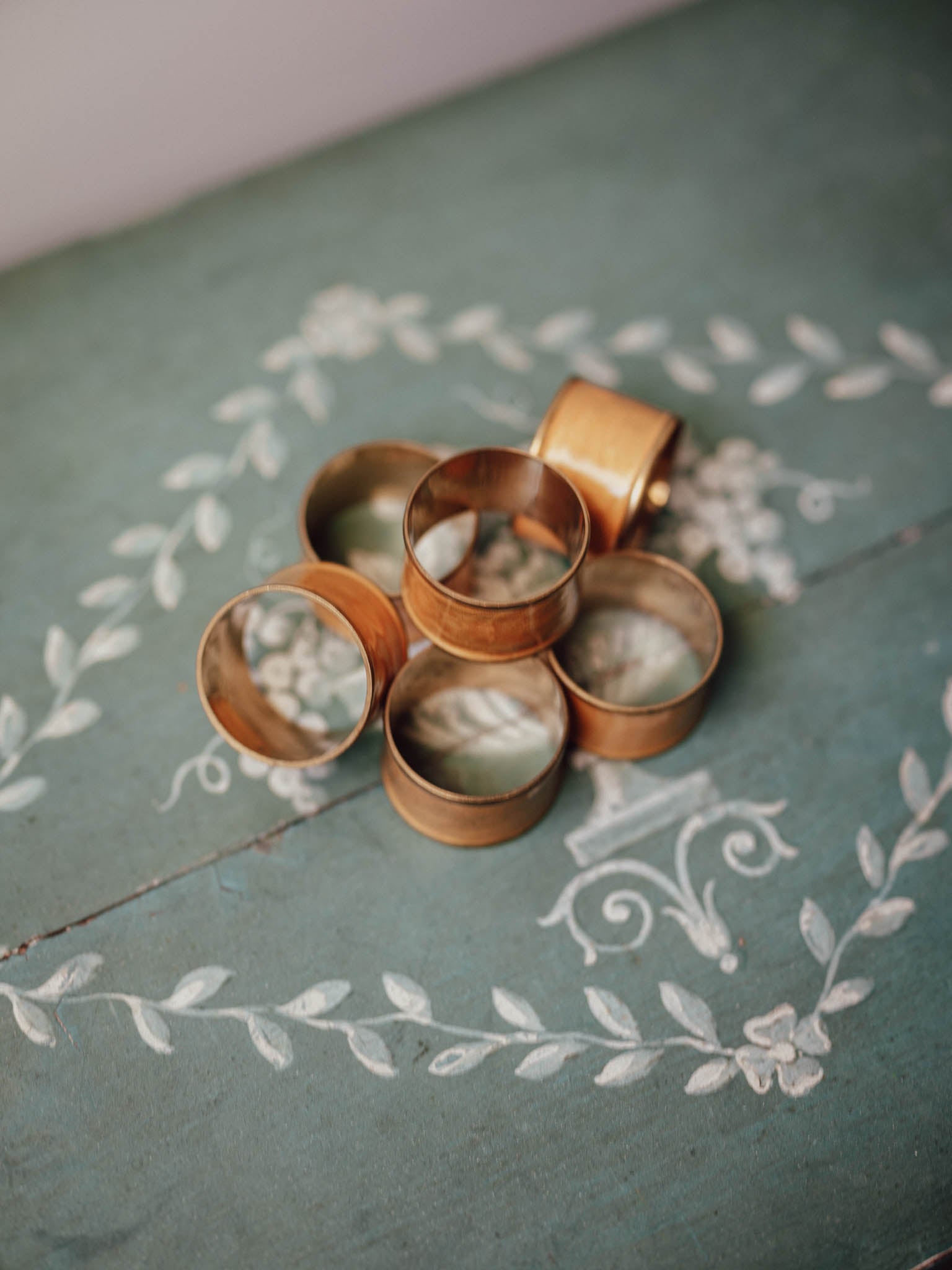 Brass Enamel Napkin Rings