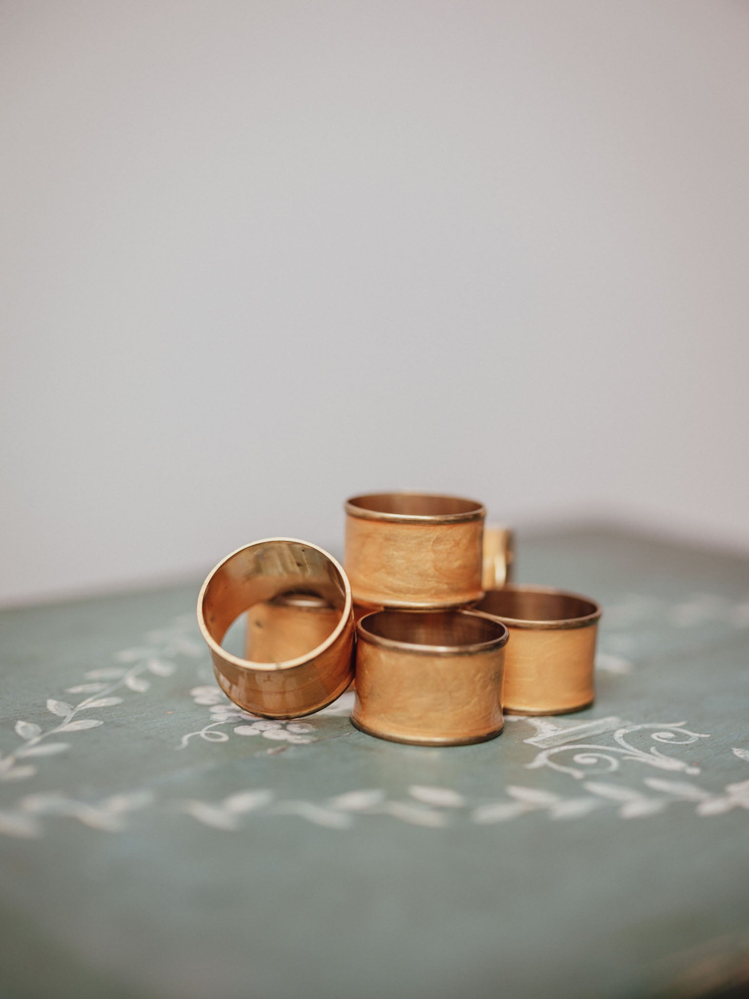Brass Enamel Napkin Rings