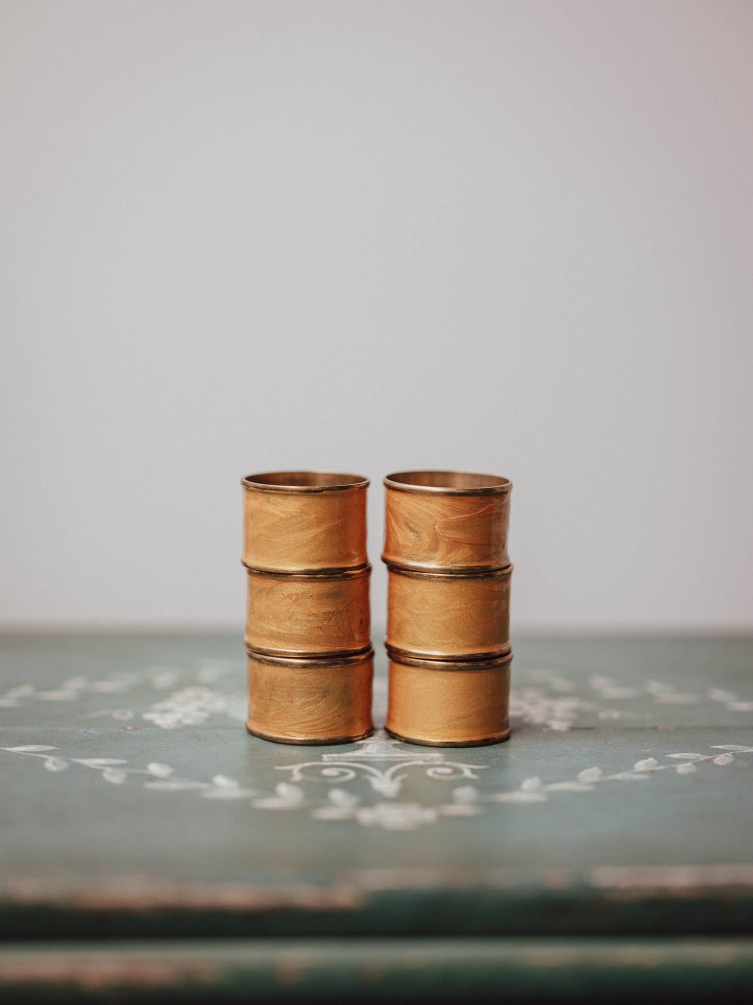 Brass Enamel Napkin Rings