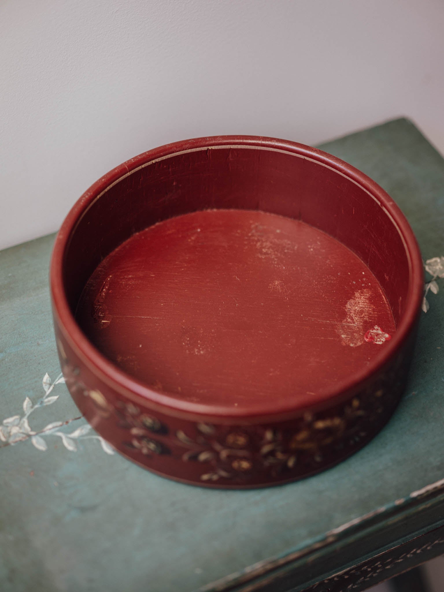 Dutch Hindeloopen Folk Art Painted Wooden Bowl