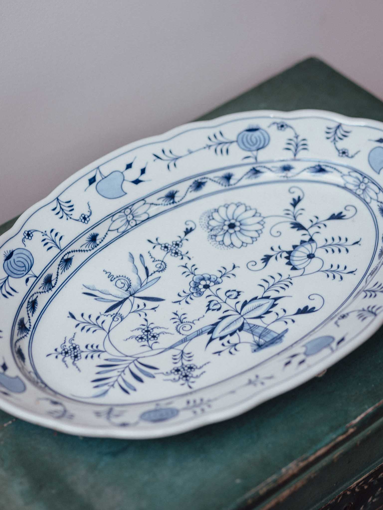 Meissen Blue Onion Oval Serving Platter