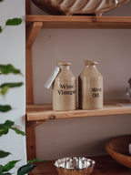 Pair of English Stoneware Condiment Bottles