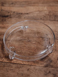 Vintage Hand Blown Glass Footed Bowl with Scrolled Feet