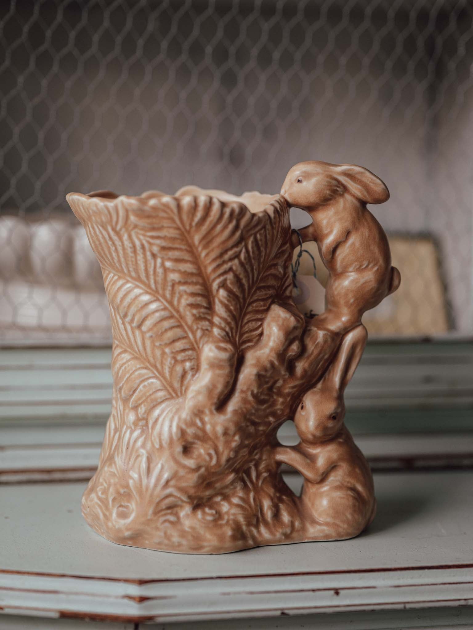 Sylvac Rabbit and Cabbage Vase Model 1318