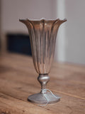 Vintage Aluminium Trumpet Vase with Ruffled Rim
