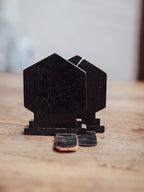 Pair of Vintage Marquetry Bookends with Geometric Star Inlay