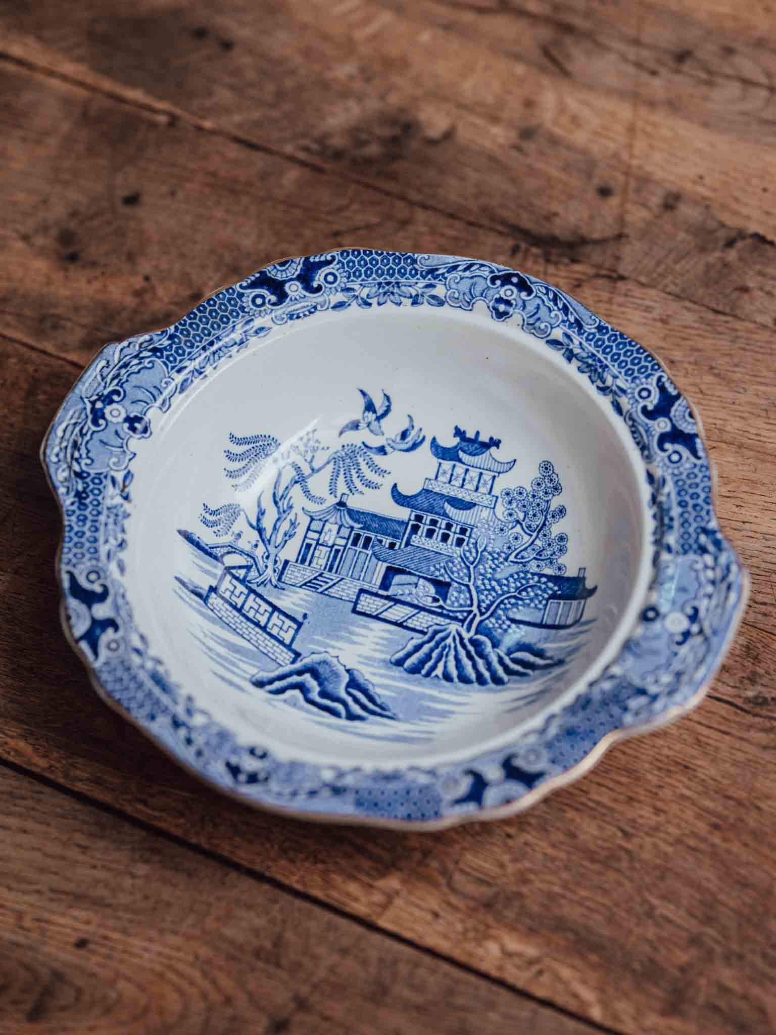 Burleigh Ware Blue and White Chinoiserie Lidded Serving Bowl