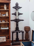 Victorian Ebonised Hall Stand with Mirror and Umbrella Stand