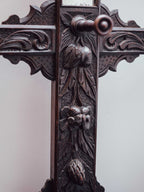 Victorian Ebonised Hall Stand with Mirror and Umbrella Stand