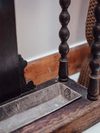 Victorian Ebonised Hall Stand with Mirror and Umbrella Stand