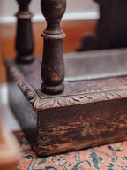 Victorian Ebonised Hall Stand with Mirror and Umbrella Stand