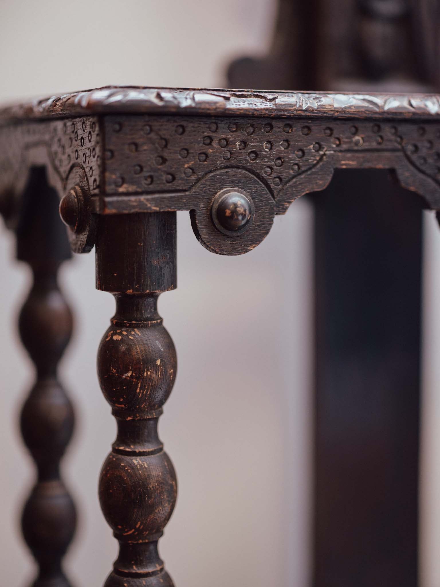 Victorian Ebonised Hall Stand with Mirror and Umbrella Stand