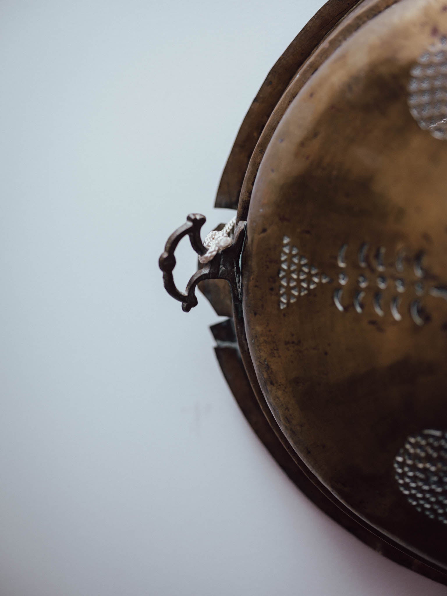 Antique Brass Meat Cover Repurposed as Wall Hanging