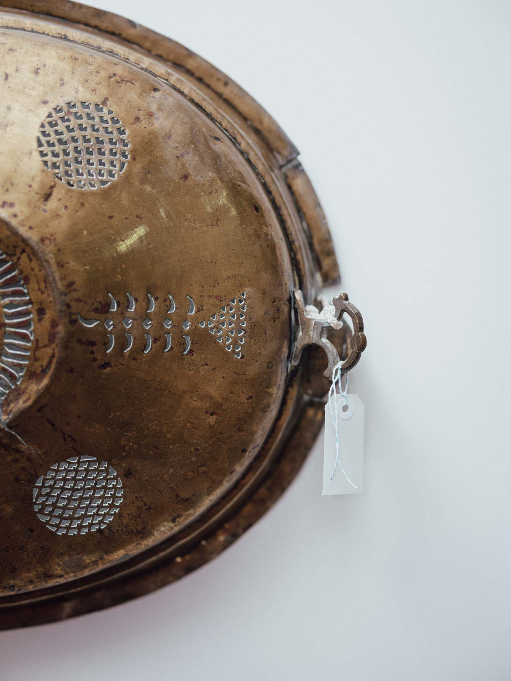 Antique Brass Meat Cover Repurposed as Wall Hanging